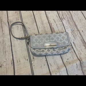 Silver Coach Wristlet Vintage Modern